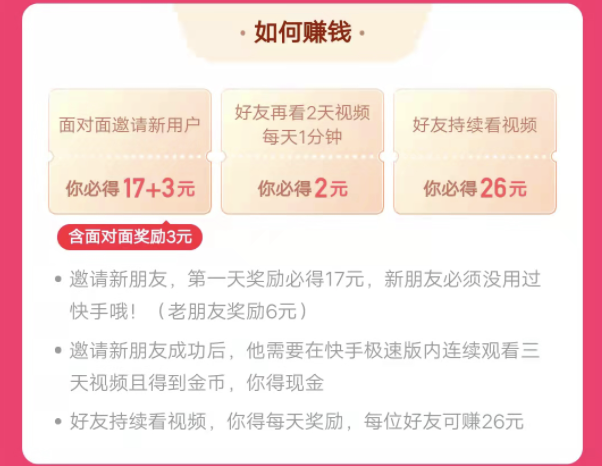 快手极速版新用户限时三天活动
